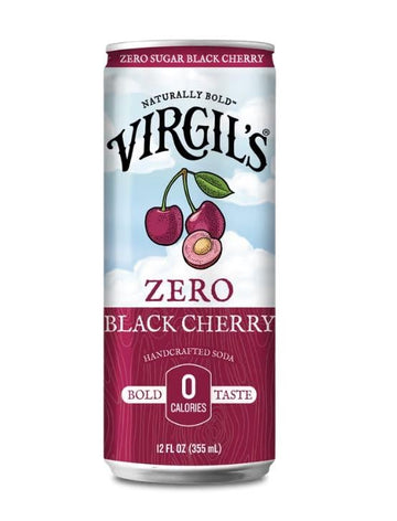 Virgil'S Zero Sugar Black Cherry Soda - Tang Bold Flavor - Zero Calorie - 12Oz Slim Cans, 24 Pack