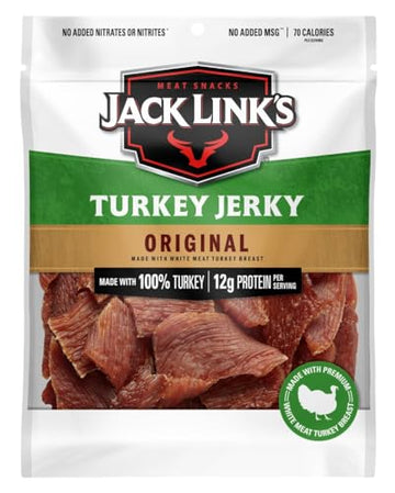Jack Link'S Turkey Jerky, Original Flavor, 2.85 Oz - Flavorful Meat Snack,12G Of Protein And 70 Calories, Made With Premium Turk