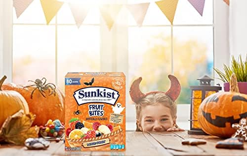 Halloween Fruit Snacks Variety Pack - 80 Count (64 oz) Individually Wrapped Halal, Peanut-Free, Fat-Free Bulk Candy for Trick or