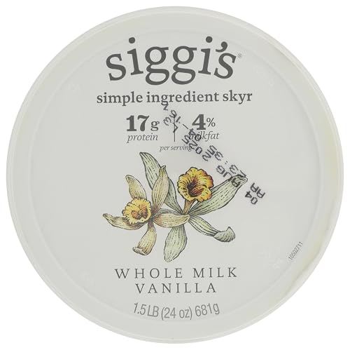 siggis Icelandic Strained Whole Milk Yogurt, Vanilla, 24 oz. - Thick, Protein-Rich Yogurt Snack