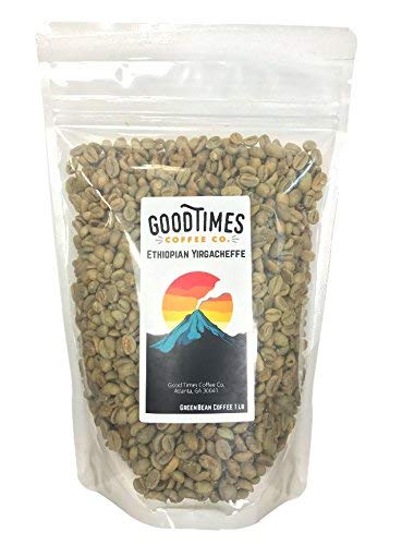 Good Times Coffee Company Green Unroasted Coffee Beans, Ethiopian Yirgacheffe (1 Pound)