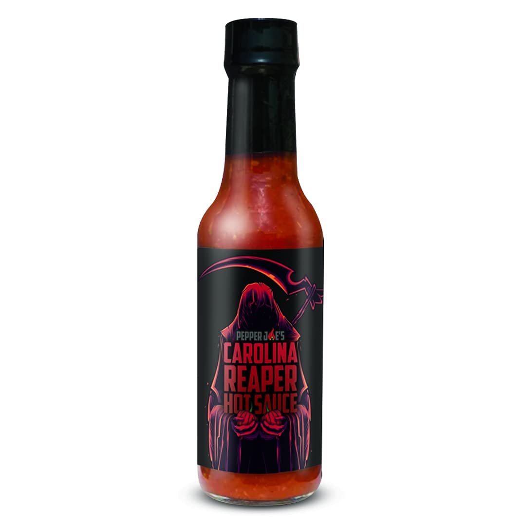 Pepper Joes Carolina Reaper Hot Sauce - Extreme Heat With Delicious Flavor Balance - Made With Worlds Hottest Chili Pepper - 5 O