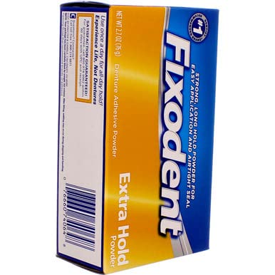 Fixodent Denture Adhesive Powder Extra Hold 2.70 Oz (Pack Of 6)