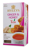 Hyleys Wellness Ginger & Honey Black Tea - Natural Digestive Support With Pure Ceylon Tea - 25 Tea Bags
