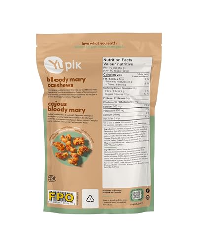 Yupik Bloody Mary Cashews, Crunchy Snack with Natural Ingredients, 4.8 Oz