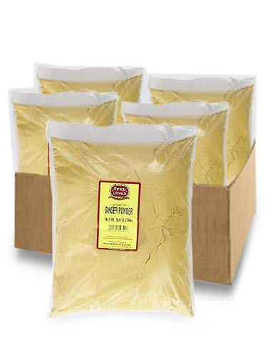 Spicy World Ginger Powder 5 Pound Bulk Bag - Ground Ginger Root (Pack Of 4)