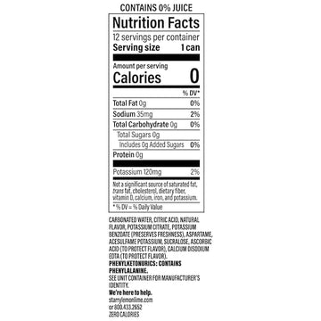 Starry Zero Sugar Lemon Lime Soda 12 Fl Oz Cans (Pack of 12)