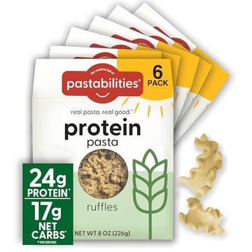 Pastabilities Good Day Pasta, Low Carb Pasta Noodles, High In Protein And Fiber, Delicious Plant Based Pasta 8 Oz. (6-Pack)