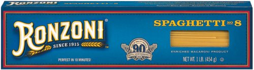 Ronzoni Pasta, Spaghetti, 16 Ounce (Pack of 20)