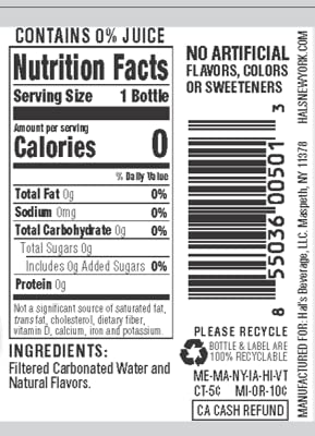 Hal's New York Seltzer Carbonated Lemon Flavored Sparkling Water, Zero Sugar, Zero Calorie, Zero Carbs, 20 Fl Oz (Pack of 24)