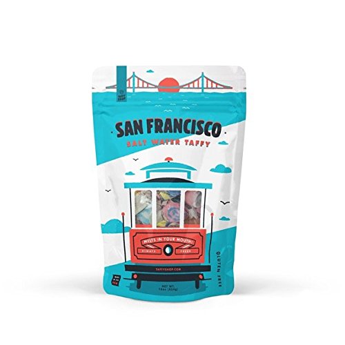 Taffy Shop San Francisco Salt Water Taffy - Small Batch Salt Water Taffies Made In The Usa - Super Soft, Sweet, Taffy Candy - Guaranteed Fresh - Gluten-Free, Soy-Free, Peanut-Free - 7Oz