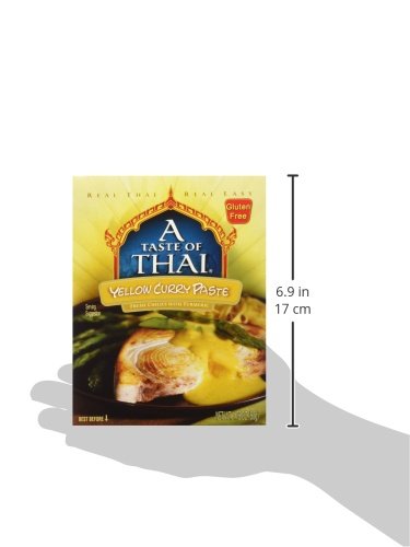 A Taste Of Thai Yellow Curry Paste - 1.75 Oz Pack Of 6 Ready-To-Use Mix | Flavored With Classic Thai Spices | Use As Rub Marinad