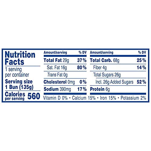 Hostess Jumbo Glazed Honey Buns, 4.75 Ounce, 6 Count (Pack of 6)