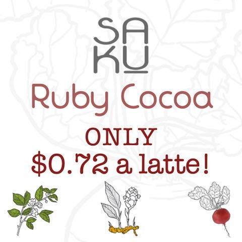 BE SAKU Ruby Cocoa Beetroot Latte Blend, Super Food Latte, 3oz Bag