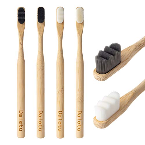 Daletu Bamboo Toothbrush, Biodegradable Toothbrushes Extra Soft Bristles, 20000 Soft Natural Bristle Toothbrush, Eco Friendly To