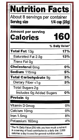 Generic Sriracha Ranch Cashews - Hot Spicy Seasoned Snack, 8oz Bag, Low Carb Keto Friendly, Whole Roasted Nuts