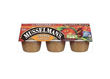 Musselmans Chunky Apple Sauce (Pack of 3) 6 - 4 oz Cups per Pack (18 Cups Total)