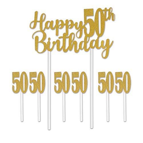 Happy 50Th Birthday Cake Topper Pack Of 3