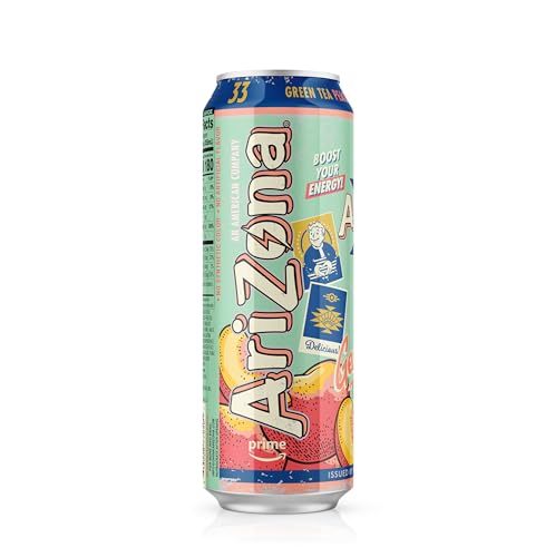 AriZona x Fallout Georgia Peach Green Tea - 234mg Natural Caffeine per Can