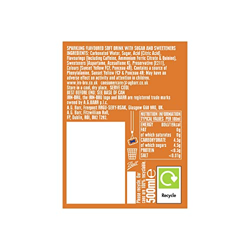 Irn-Bru From Ag Barr The Original And Best Sparkling Flavored Soft Drink | A Scottish Favorite | 330 Ml (Pack Of 24)