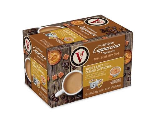 Victor Allens Coffee Sweet Salty Caramel Cappuccino K Cups, 4 Boxes of 12 Cups