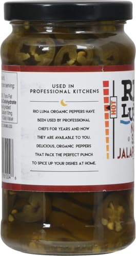 RIO LUNA Organic Nacho Sliced Jalapenos, 12 OZ (Pack of 4)