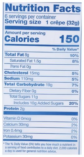 bakerly Chocolate Hazelnut Filled Crpes, 6 Pack, 6.78 Ounce (Frozen)