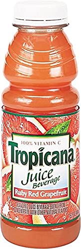 Tropicana 100% Juice, Ruby Red Grapefruit, 10 fl oz (Pack of 24) - Real Fruit Juices, Vitamin C Rich, No Added Sugars, No Artifi