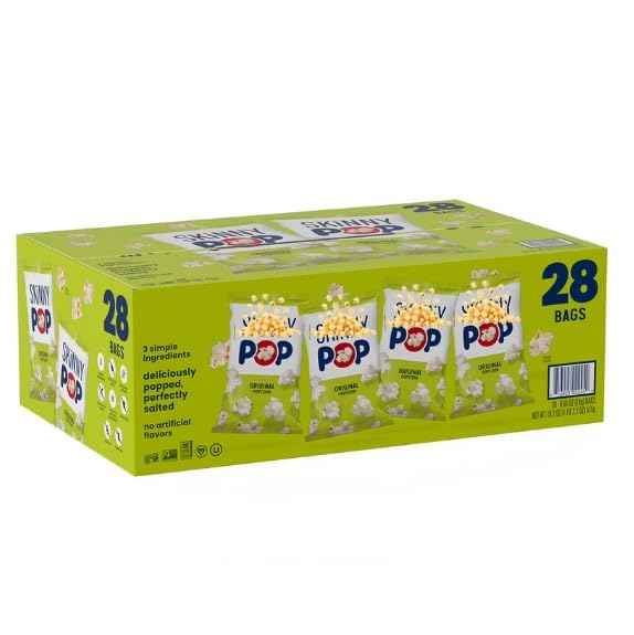 Elesbo 22 Ligh Crsp Original Popcorn Snack Bags - 28 Count, 0.65 oz Individual Packs - Whole Grain, Dairy-Free, Ready-to-Eat Bul