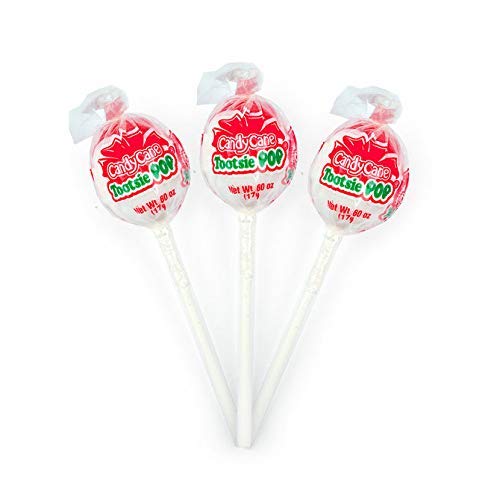 Tootsie Roll Peppermint Candy Cane Tootsie Pops Pack of 3 - 9.6 Ounce - White