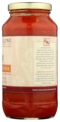 GINO ANGELINI Pasta Sauce AMATRICIANA, Tomato & Bacon, 24 oz, Pack of 2