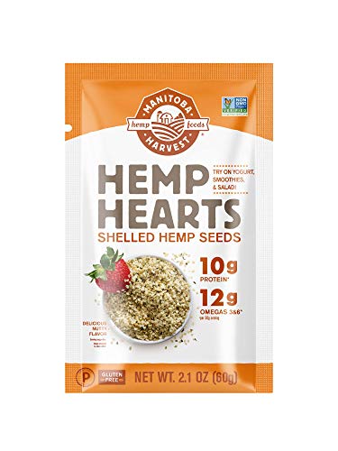 Manitoba Harvest Hemp Hearts Raw Shelled Hemp Seeds, 2.1oz (Pack of 12); with 10g Protein & 12g Omegas per Serving, Keto, Gluten