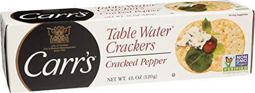 Carrs Table Water Crackers, Cracked Pepper, 4.25 Oz