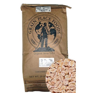 Grain Place Foods | Non-Gmo Organic Rolled Barley | Made In Usa | 25 Lb Bag