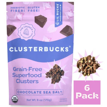 Lil Bucks Clusterbucks Grain-Free Superfood Clusters made with Sprouted Buckwheat and Adaptogens, Gluten Free Snack (Chocolate S