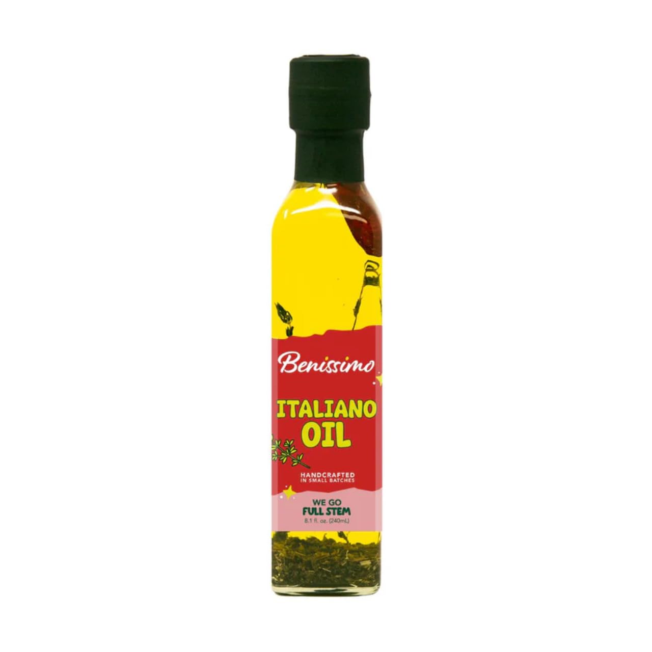 Benissimo Italiano Herb Infused Oil, All Natural Gourmet Cooking Oil with Classic Italian Herbs, Ideal for Dipping, Roasting, Sa
