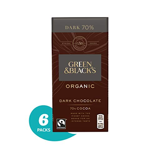 Green & Blacks Organic 70% Dark Chocolate Candy Bars, 3.5 Ounce (Pack of 6)