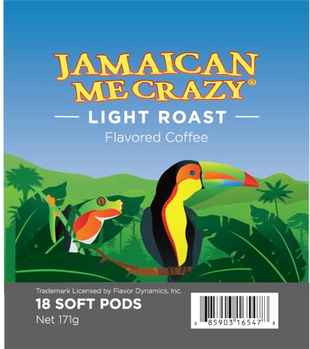 Wolfgang Puck Coffee, Jamaican Me Crazy, 9.5 Gram Soft Pods, 18 Count (Pack Of 1)