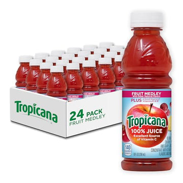 Tropicana 100% Fruit Medley Juice,?Single Serve, 10 Fl Oz Bottles (Pack of 24) - Real Fruit Juice, Vitamin C, B & E Rich, No Add