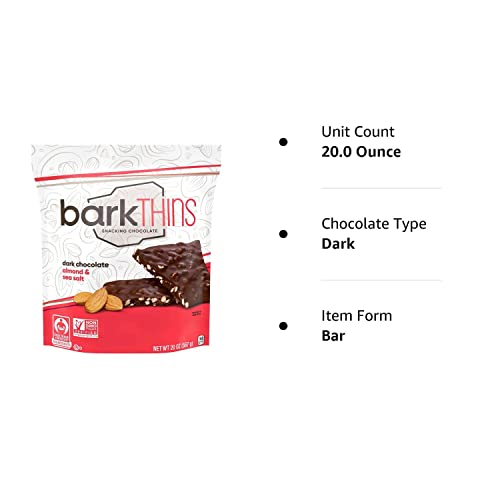 Barkthins Bark Thins Almond Snacking Chocolate Dark Dark Chocolate 20.0 Ounce