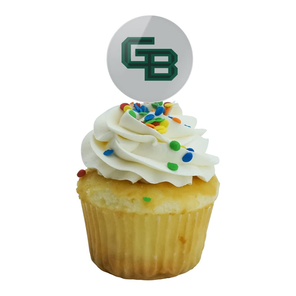 University Of Wisconsin - Green Bay Secondary Logo Cupcake Picks Toppers Decoration Set Of 6