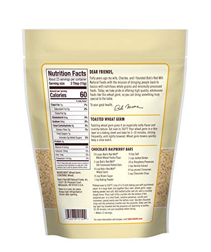 Bobs Red Mill Wheat Germ, 12oz (Pack of 1) - Non GMO, Vegan, Kosher