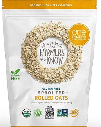 Gourmet Kitchn One Degree Organic Sprouted Rolled Oats, 3 Pack (5 lb Each Pouch, 15 lbs Total) - Family Size - Gluten-Free, Non-