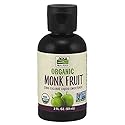 NOW Foods, Certified Organic Monk Fruit Liquid, Zero-Calorie Liquid Sweetener, Non-GMO, Low Glycemic Impact, 2-Ounce