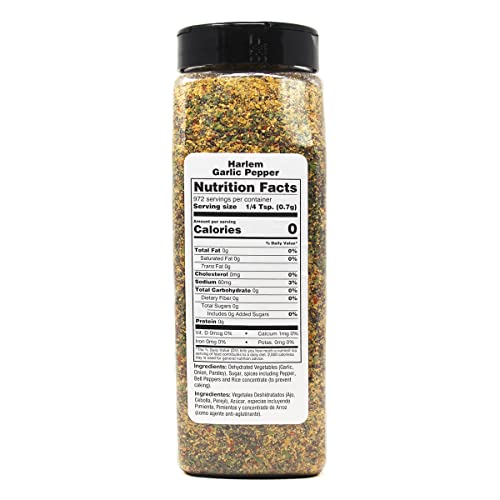 Badia Harlem Garlic Pepper Seasoning, 24 Ounce (Pack of 6) - Bold Flavor, Perfect for Cooking and Seasoning