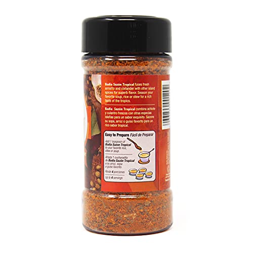 Badia Saz N Tropical W/ Annatto & Coriander, 3.5 Oz (Pack Of 8)