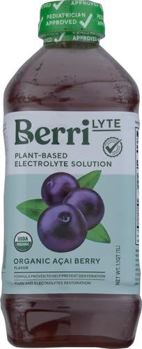 Berri Lyte Organic Acai Berry Electrolyte Solution, 1.1 Qt