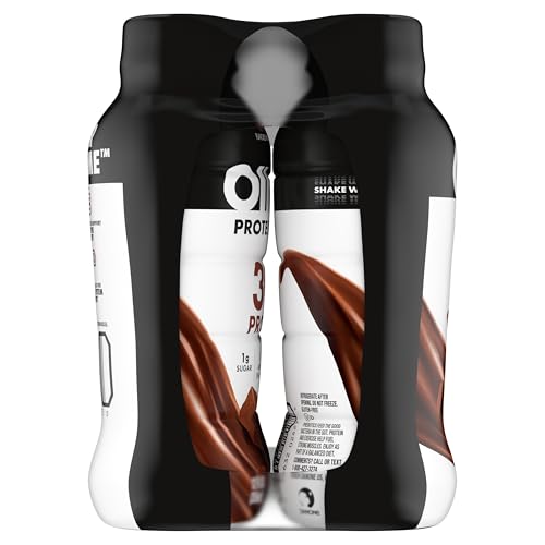 Oikos Protein Shake Chocolate 30g High Protein Drinks Shelf Stable Ready to Drink 5g Prebiotic Fiber 12 fl oz Bottle 4 Count