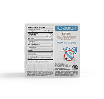 Super Organics Focus Support Coffee Brew Cups, Medium Roast, 60ct, Keurig K-Cup Compatible, USDA Certified, Vegan, Non-GMO
