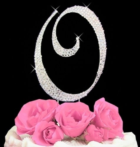 Rhinestone Cake Topper Letter O